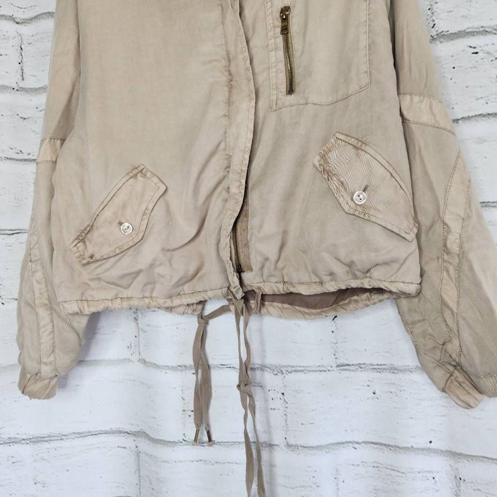 Young Fabulous & Broke Khaki Clara Drawstring Utility Jacket Bomber Full Zip M - Picture 9 of 16
